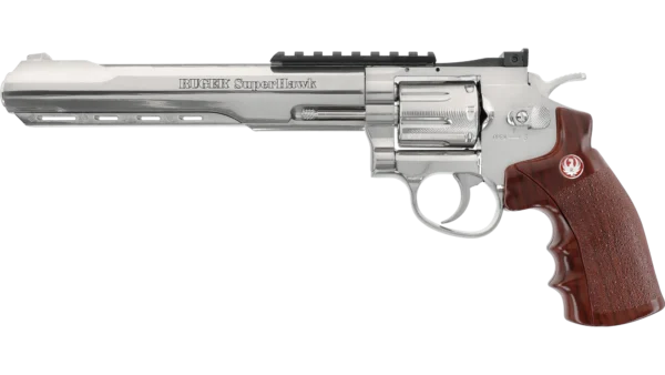 Pistol Airsoft Ruger SuperHawk 8" 4Joules Full Metal Argintiu